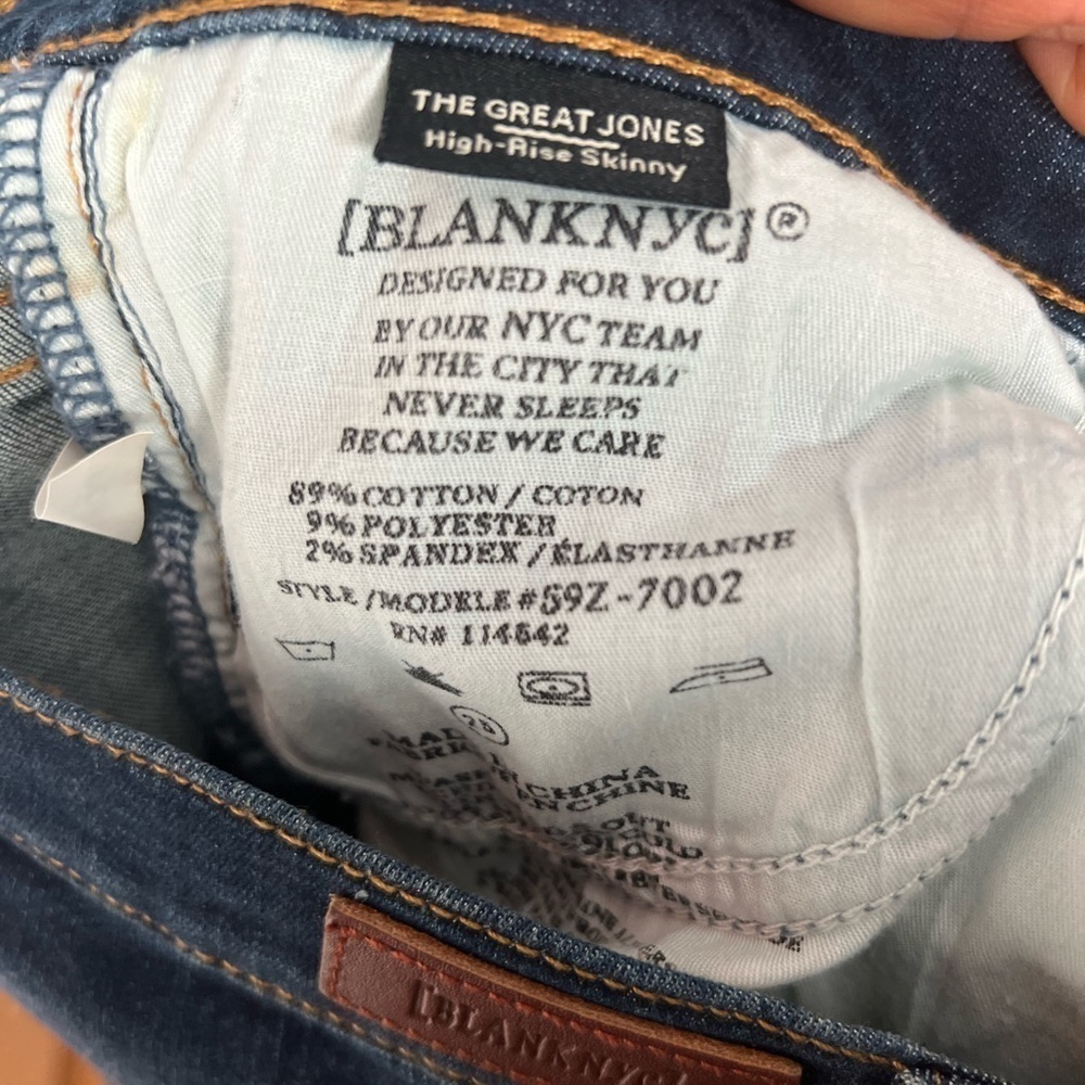 BlankNYC the great jones high rise skinny blue jeans size 25 - Picture 5 of 9